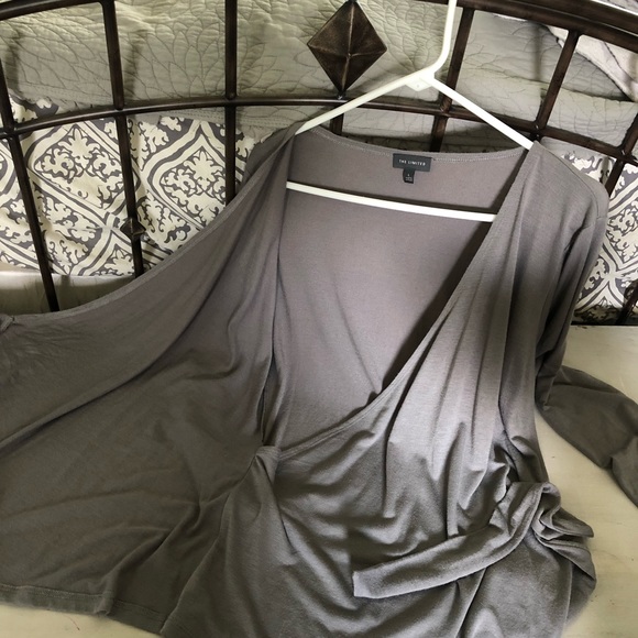 The Limited ,, gray wrap top - Picture 8 of 15